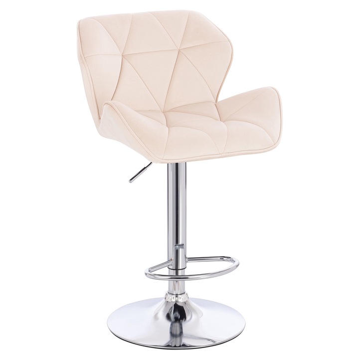 Scaun de birou, Votana, HR111W, Catifea, Baza Cromata, Crem