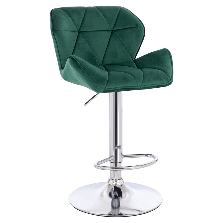 Scaun de birou, Votana, HR111W, Catifea, Baza Cromata, Verde