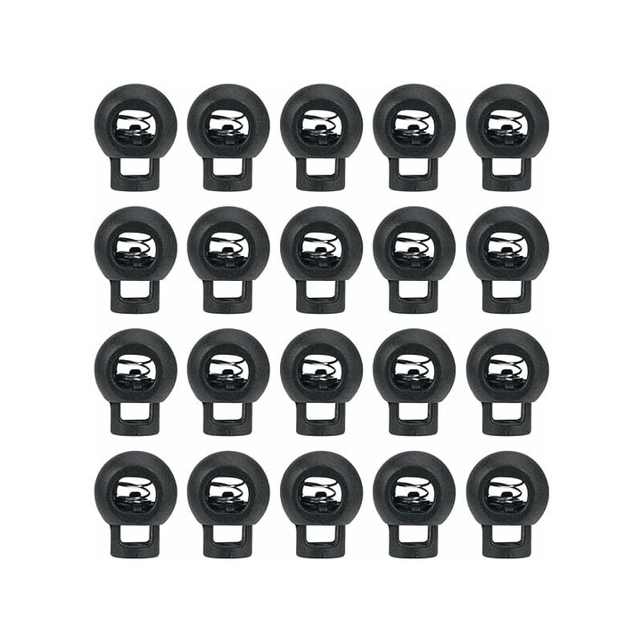 50 darabos műanyag kupak készlet zsinórhoz, rövidáru termékek, fekete