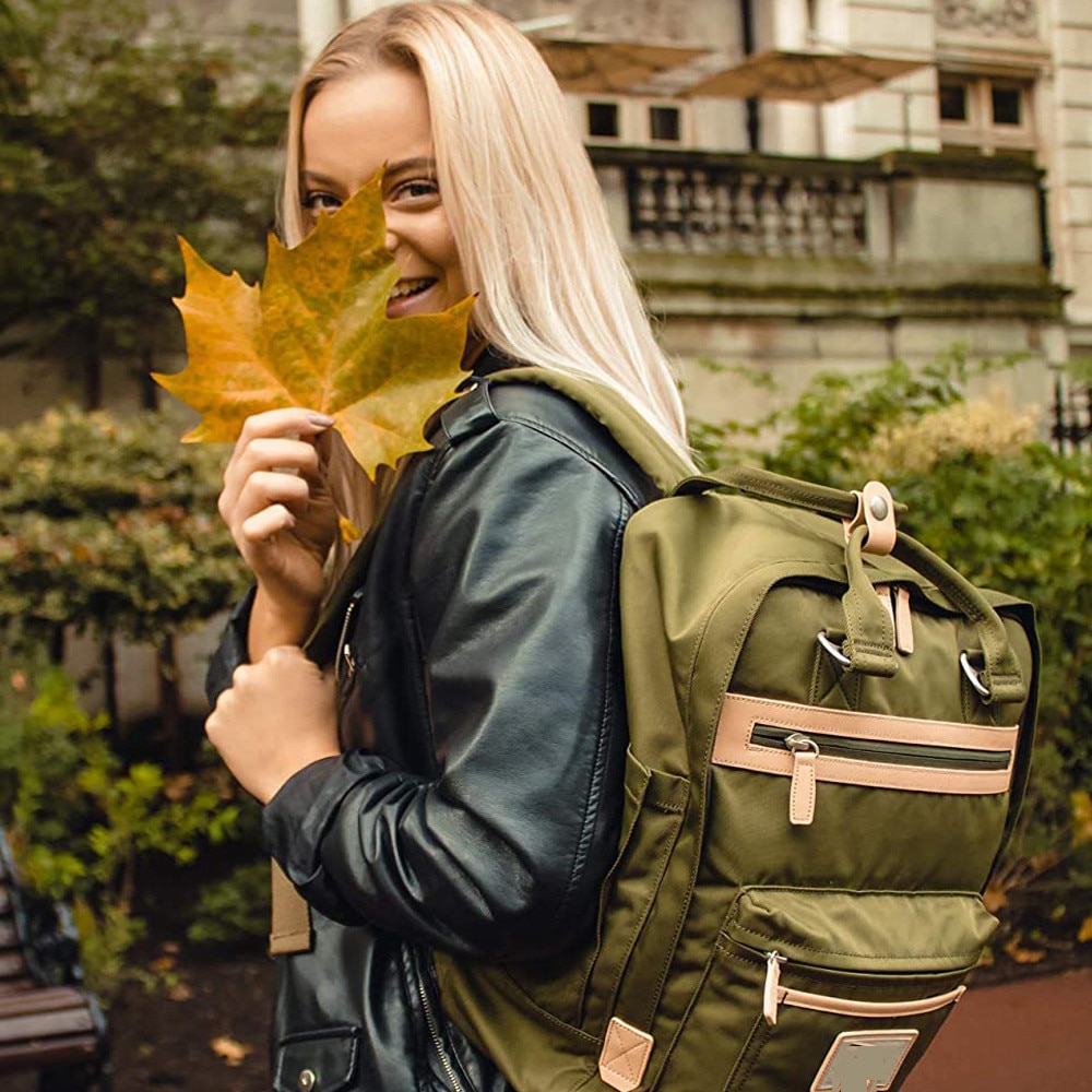 Rucsac laptop multifunctional Enforose, design elegant, acces larg, culoare abanos, 15.6 inch