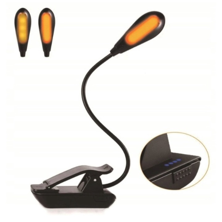 Lampa, LED, Birou, Alimentat prin USB, Reincarcabil