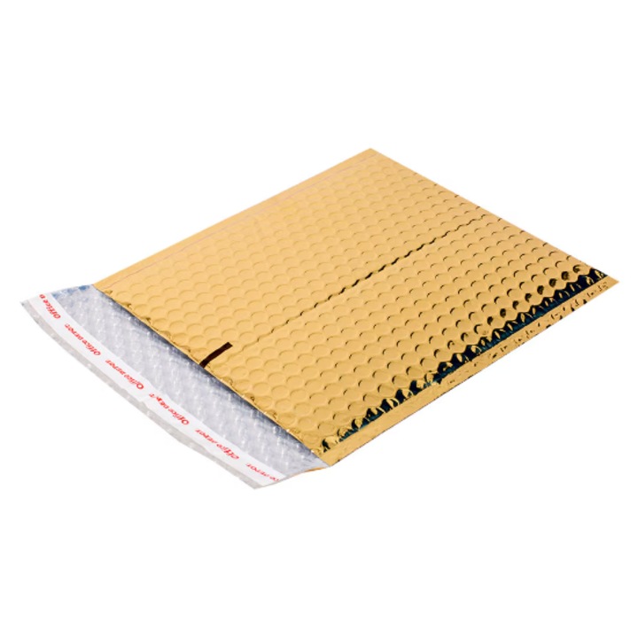 100 db Office Depot ütésálló buborékboríték készlet, arany, 21x15cm