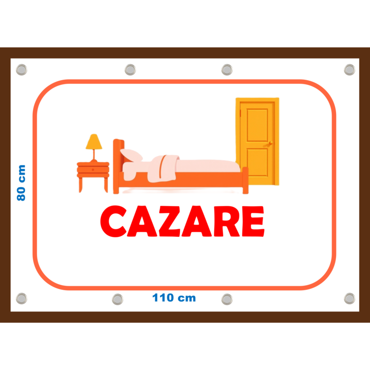 Banner "Cazare" cu capse dimensiune 80x110 cm