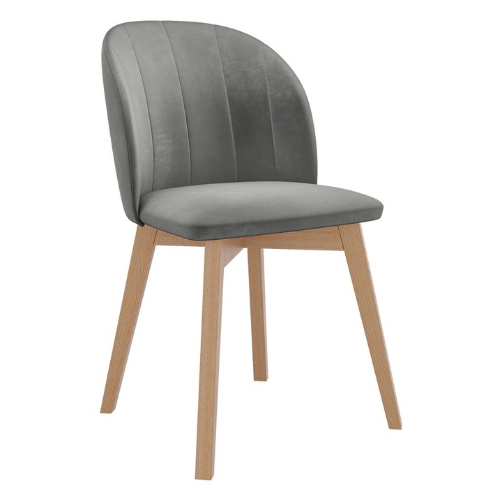 Scaun Tistomalo, MIRJAN24, natura + gri, 53x57x83 cm