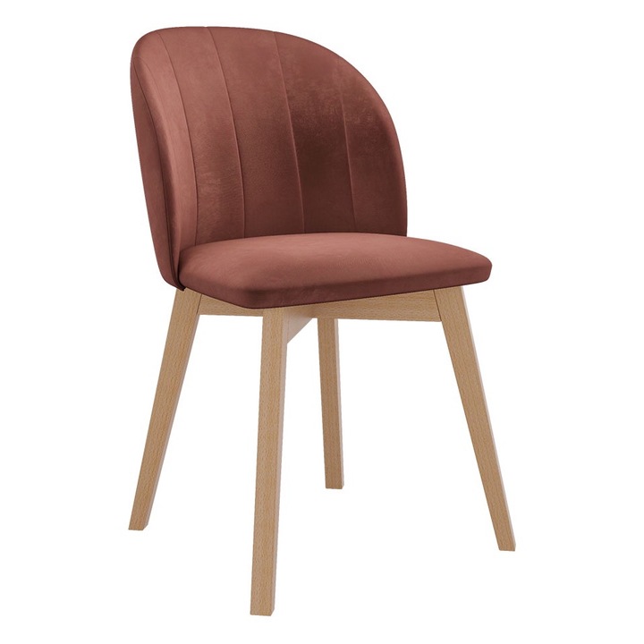 Scaun Tistomalo, MIRJAN24, natura + roz, 53x57x83 cm