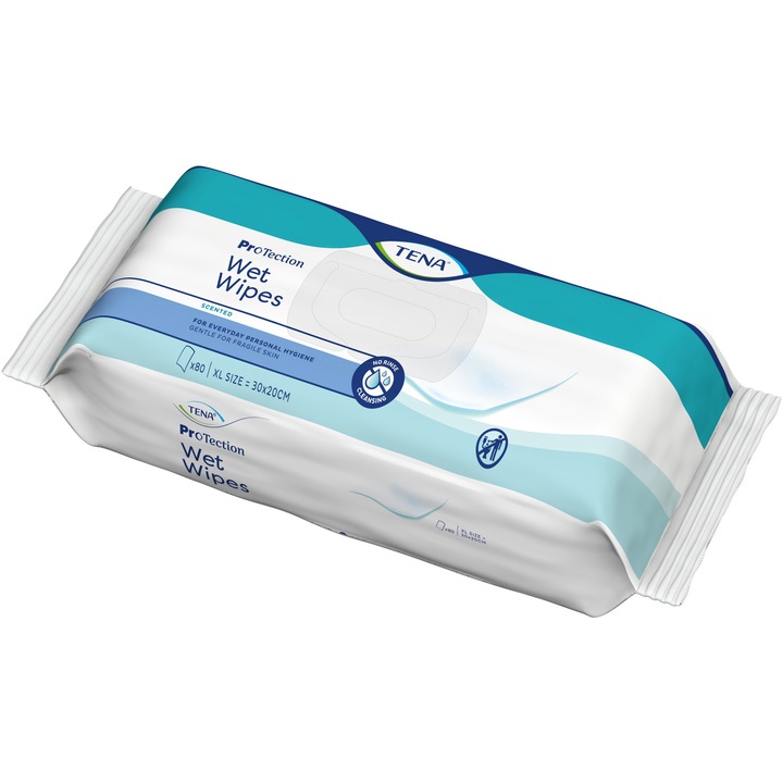 Servetele umede Tena Wet Wipes ProTection, 80 bucati