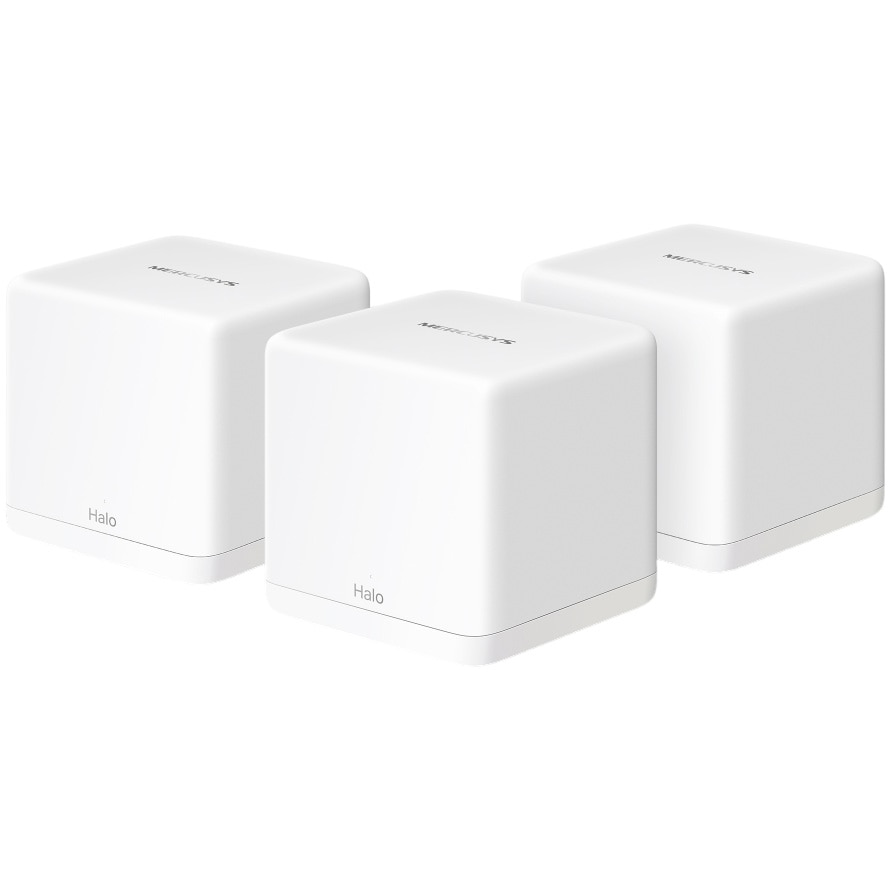 Sistem Mesh Wi-Fi Mercusys Halo H60X(3-pack), AX1500, Wi-Fi 6, Dual Band Gigabit, MU-MIMO, Beamforming, control parental, cu acoperire completa pentru casa