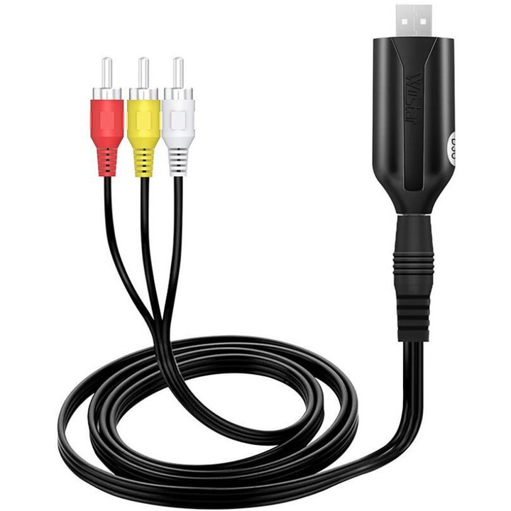 Convertor HDMI la RCA, Mczan, 4K, 30Hz, negru, 1m, ABS