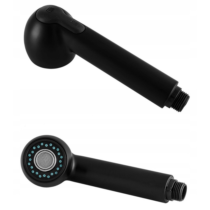 Cap De Dus, Granitan, Negru, Duza Extensibila, Material Pvc, Crom Rezistent La Zgarieturi, Filet 1/2", Diametru 45 mm, Lungime 170 mm, Functii Dus Si FluxContinuu