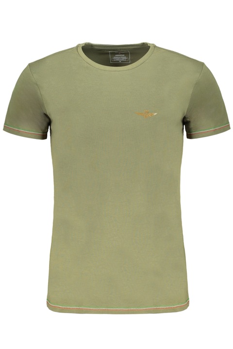 Tricou barbati, AERONAUTICA MILITARE, 95% bumbac, 5% elastan, Verde, SCOTI003J508, Verde