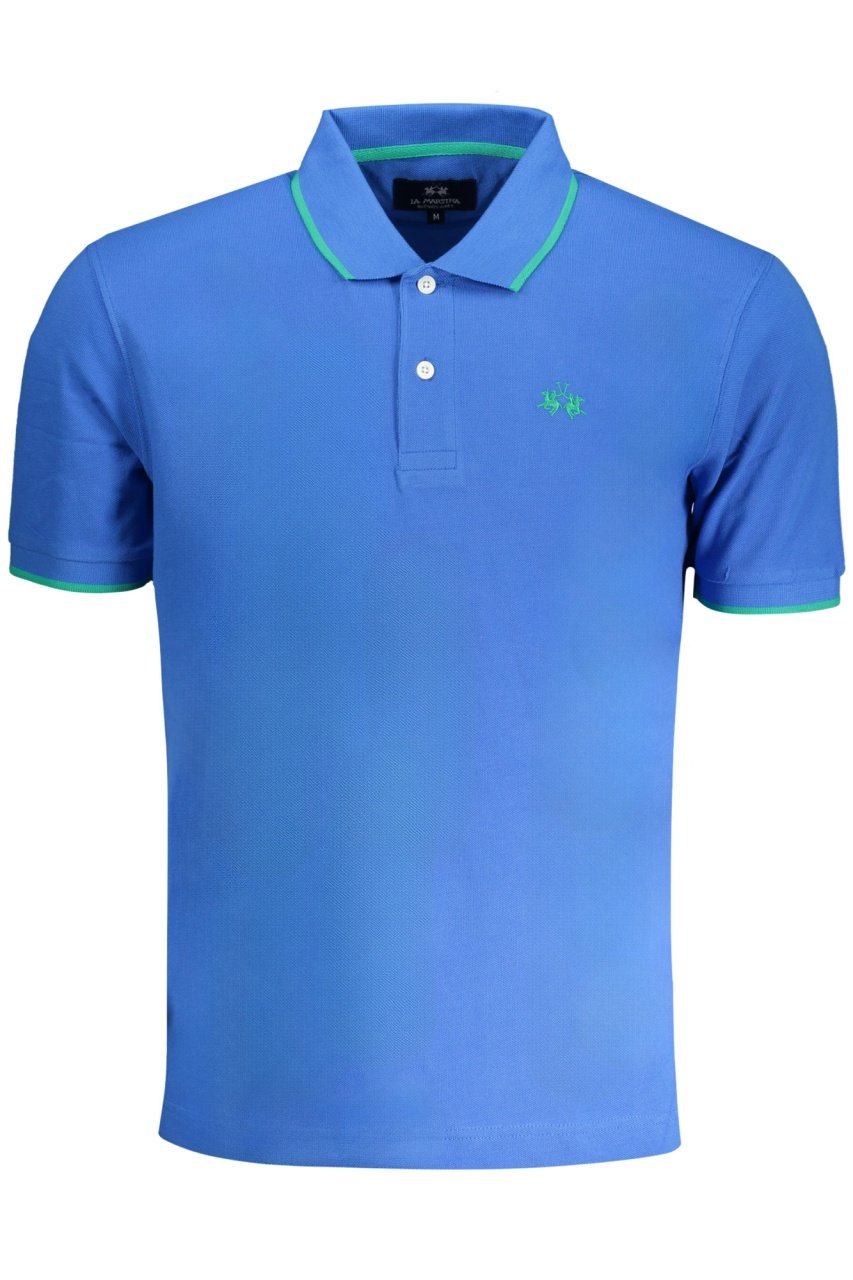 LA MARTINA, Tricou polo slim fit, cu detalii brodate, Alb, XXL