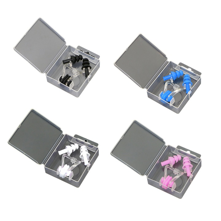 Set 4 dopuri urechi/cleme nas, TREXORA, silicon, 4 bucati, multicolor, pentru barbati, femei si copii