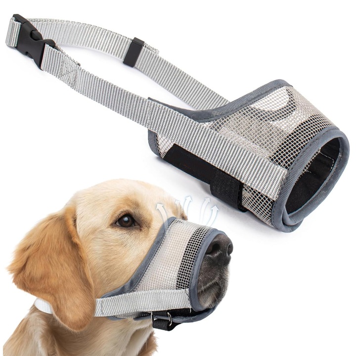 Botnita, TREXORA, ajustabila, confortabila, gri, M, pentru caini de talie medie si mare