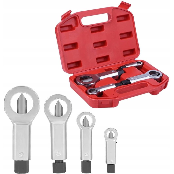 Set de taietoare si clesti pentru piulite si suruburi, Luxtom, Profesional, 4 piese, Otel de inalta calitate, Domeniu de lucru 9-36 mm, Design ergonomic