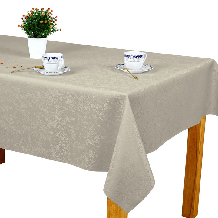 Asztalterítő 140x220 cm Szürke, Elegáns Márvány, Folteltávolító, Megfordítható