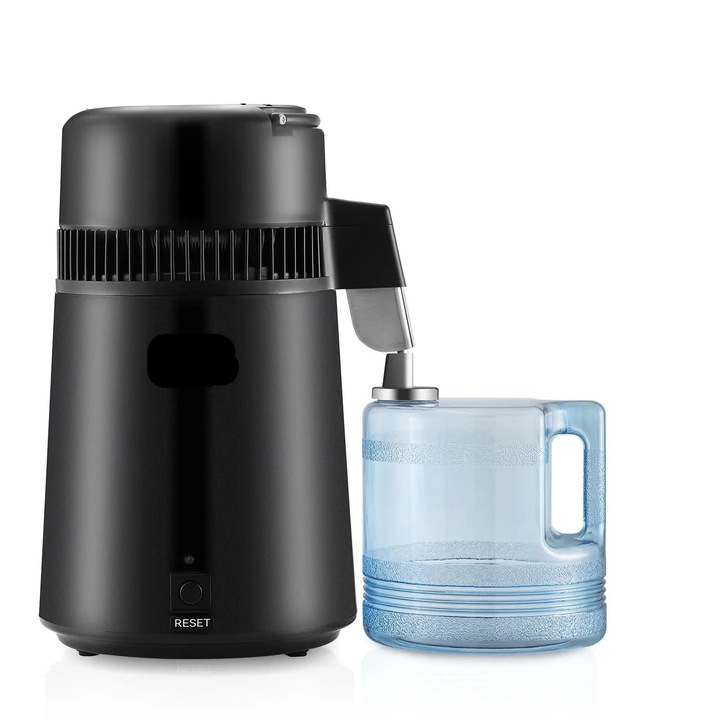 Дестилатор за вода, 750W, 24L/ден, неръждаема стомана 304, черен