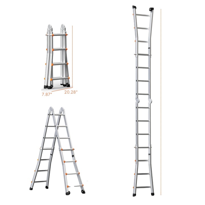 Scara de lucru, design A-frame, aluminiu usor, 4.5m