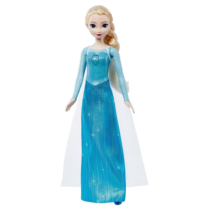 Кукла Disney Frozen, Mattel, Elsa, пее на френски, 3 години, пластмасова