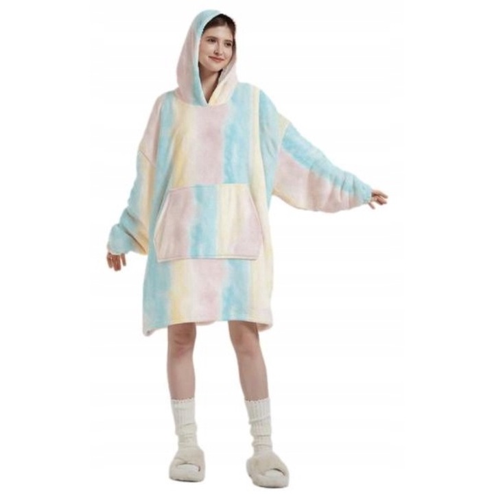Hanorac, Confortabil, Tie Dye, Supradimensionat, Cald