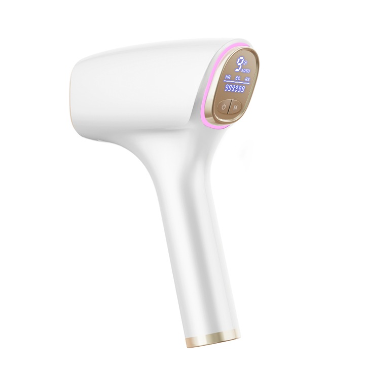 Xenomo® LUMISKIN IPL епилатор, за трайно безболезнено обезкосмяване, IPL технология, 9 нива на интензитет, автоматичен и ръчен режим, функция за охлаждане, 3 сменяеми глави, за жени, мъже