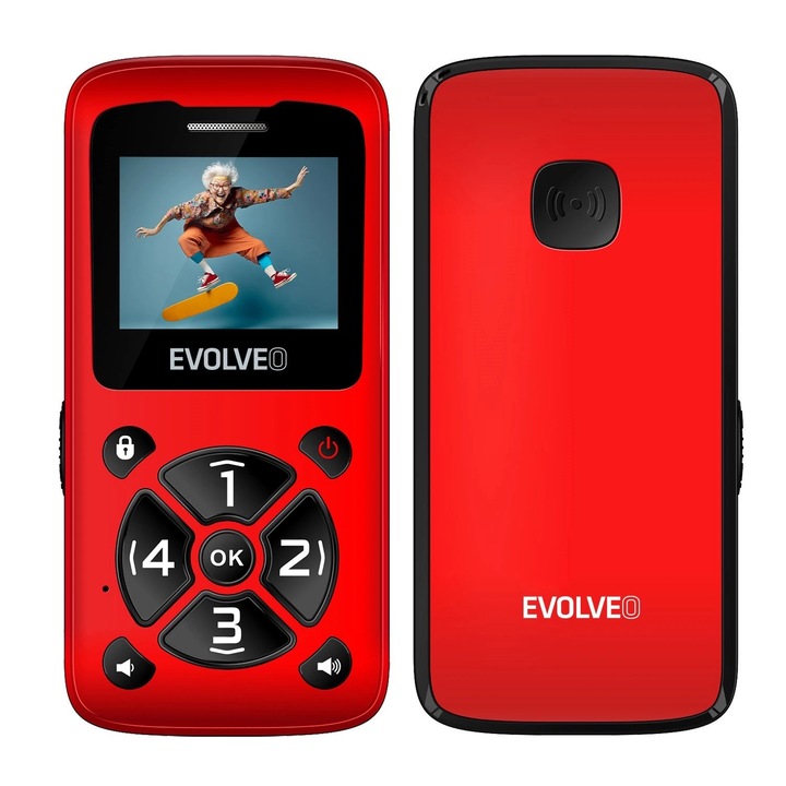 Evolveo EasyPhone ID Nyomógombos Mobiltelefon, Piros / SGM EP-400-IDR