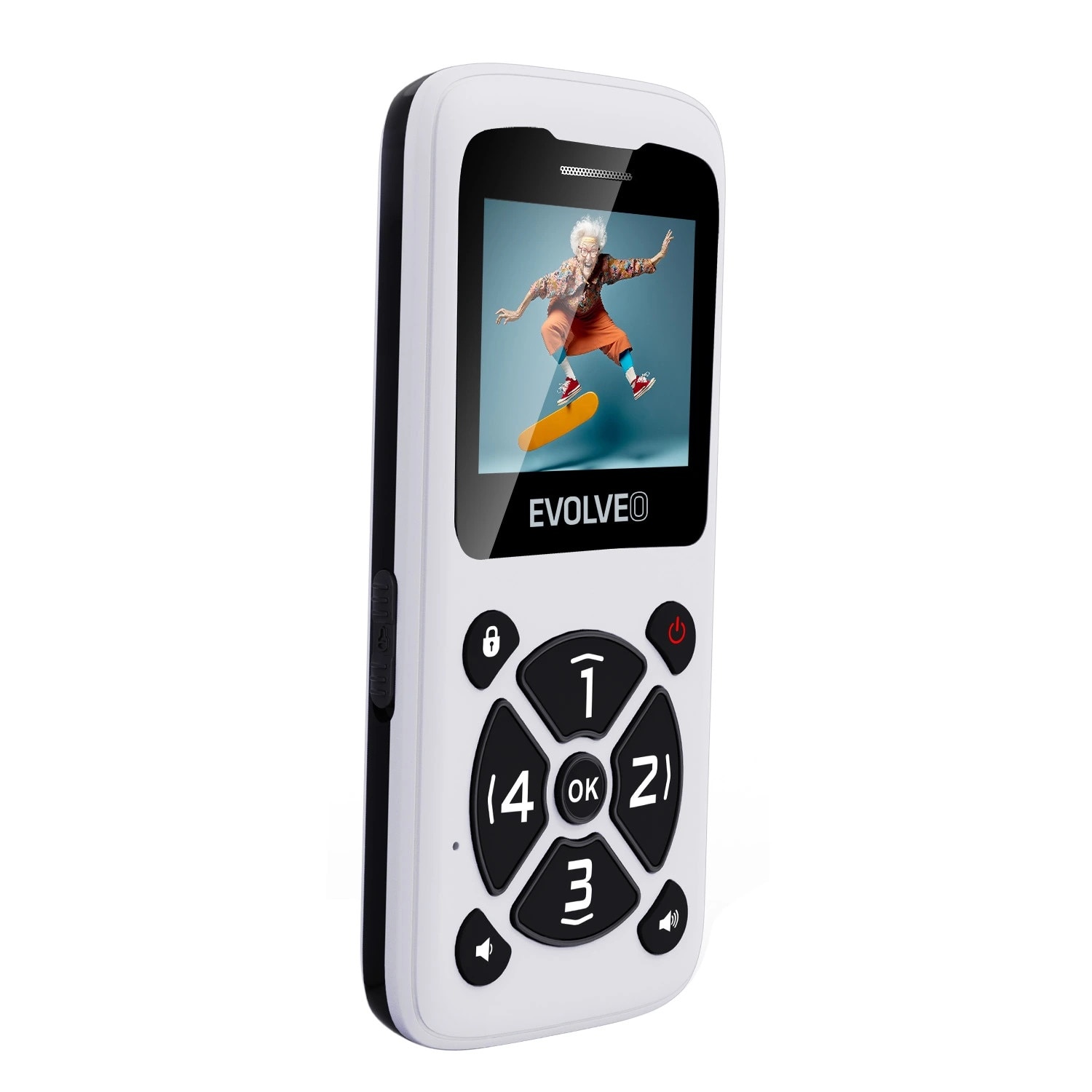 EVOLVEO EasyPhone ID, telefon mobil pentru seniori, alb