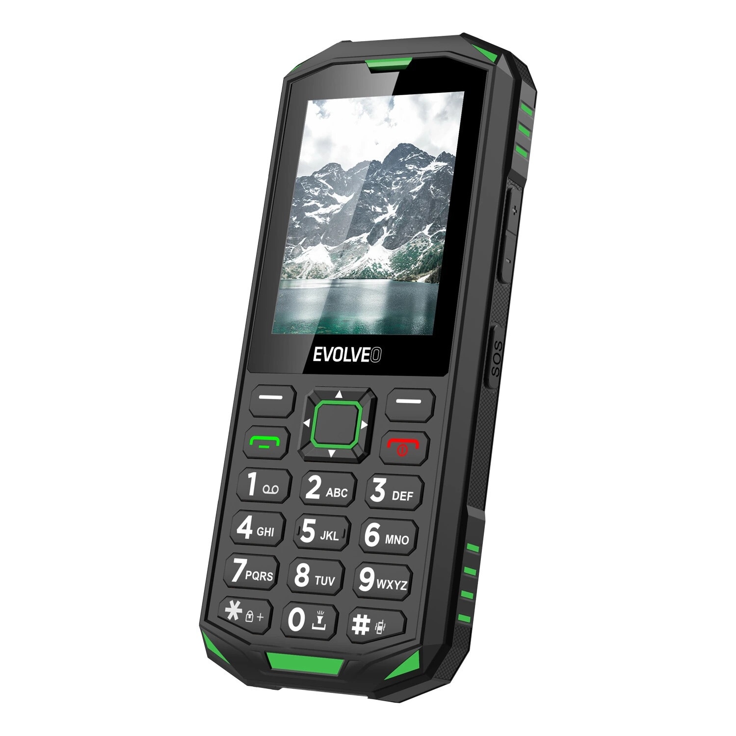 EVOLVEO StrongPhone X5, telefon Dual SIM rezistent la apa si socuri, negru-verde