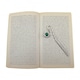 Semn de carte pana cu ceainic malachit, GlamBazaar, 11.5 cm x 1.4 cm, cu Malachit, Verde, tip semn de carte metalic