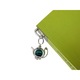 Semn de carte pana cu ceainic malachit, GlamBazaar, 11.5 cm x 1.4 cm, cu Malachit, Verde, tip semn de carte metalic