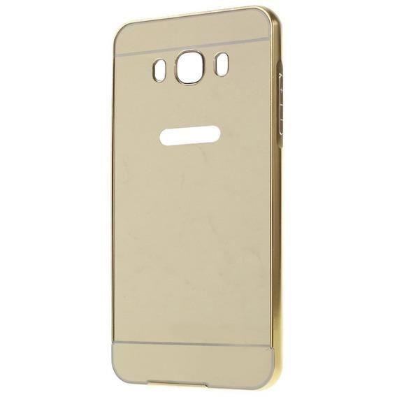 Husa Bumper Aluminiu Mirror Auriu I-berry Pentru Samsung Galaxy J1 Ace J111 (2015)