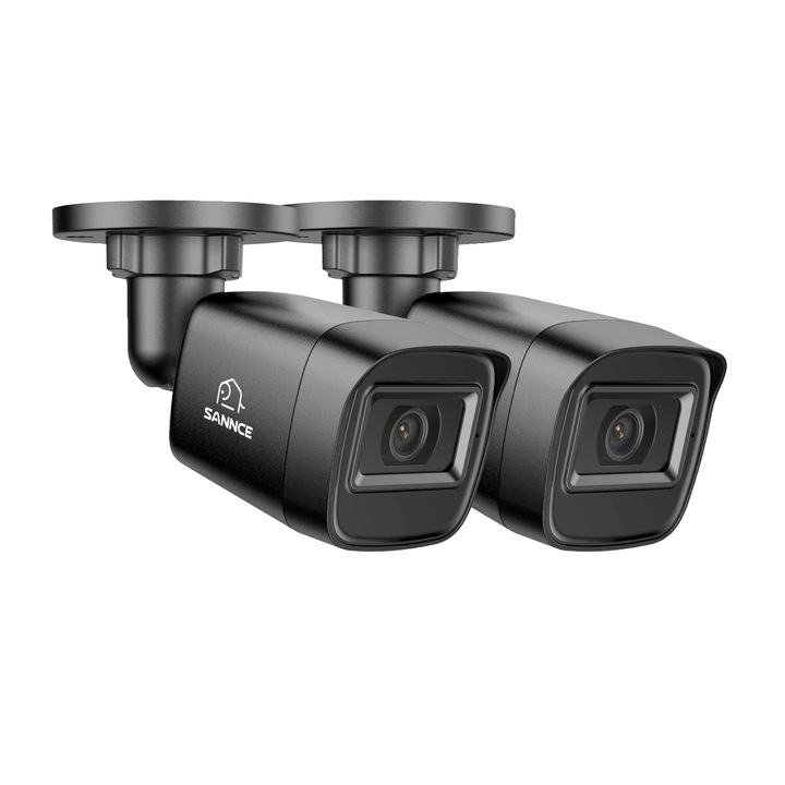 Камера за наблюдение, Sannce, 1080P HD, нощно виждане, 3,6 mm обектив, комплект от 2, IP67