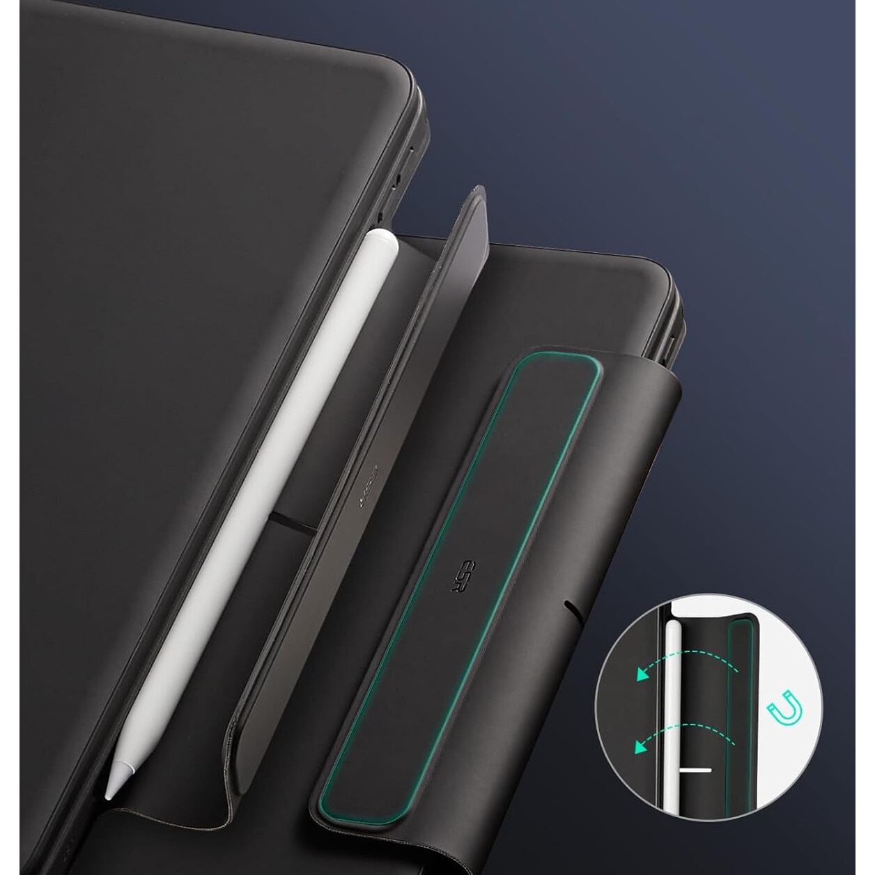 Husa cu tastatura pentru tableta, compatibil cu iPad Pro 11", rotire 360°, negru