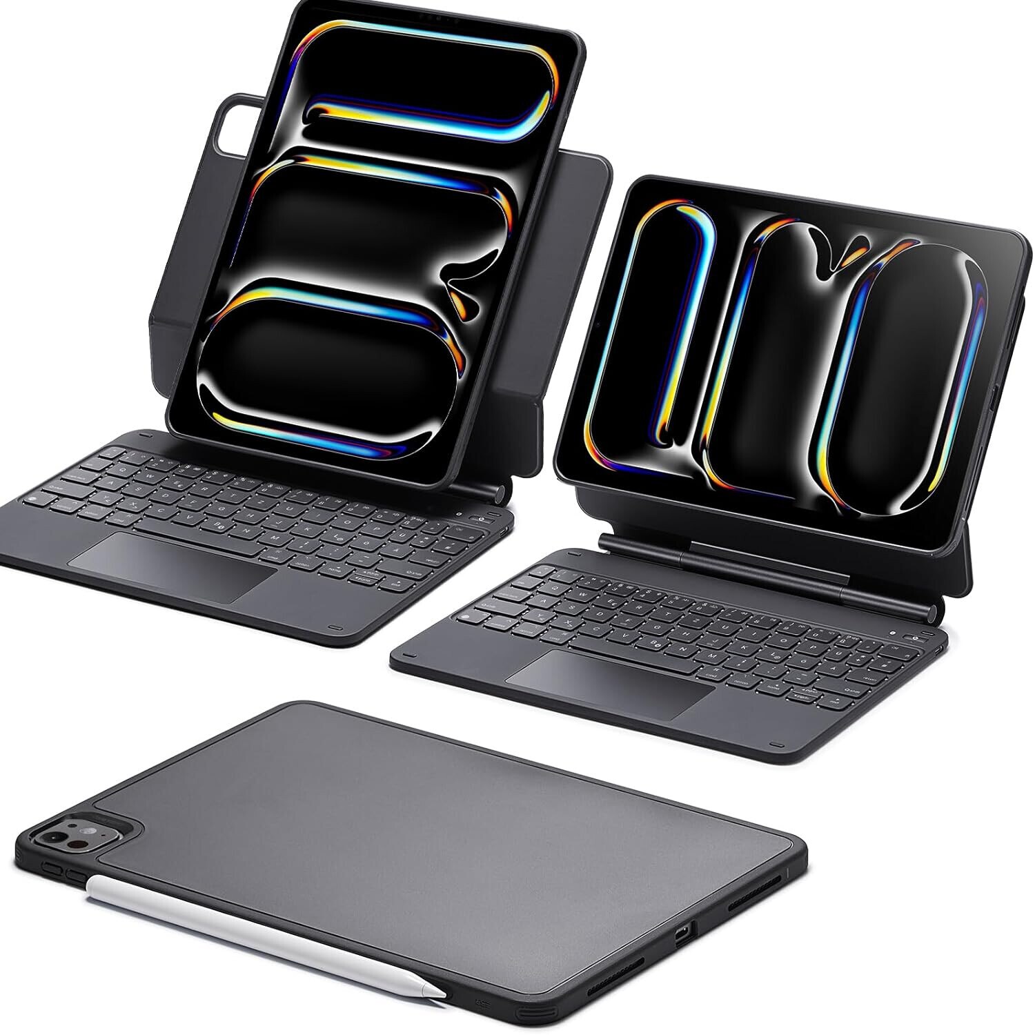 Husa cu tastatura pentru tableta, compatibil cu iPad Pro 11", rotire 360°, negru