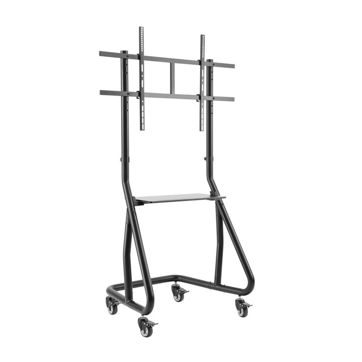 Стойка за телевизор Techly ICA-TR38, 2,67 м (105"), черна, мобилна, с колела