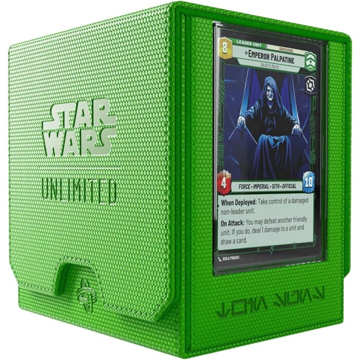 Accesoriu Gamegenic, Star Wars Unlimited, Twin Suns Deck Pod, 119 x 126 x 104 mm, Verde