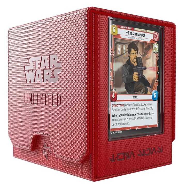 Gamegenic аксесоар, Star Wars Unlimited, Twin Suns Deck Pod, 119 x 126 x 104 mm, червен