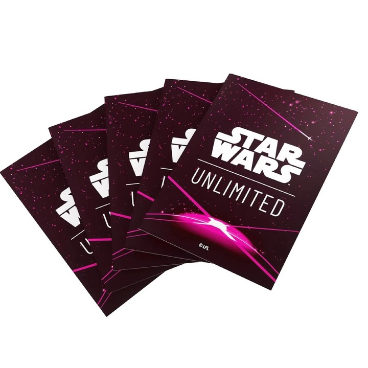 Комплект от 100 ръкави Gamegenic, Star Wars Unlimited, 66 x 92 mm, Гръб на картата, Магента