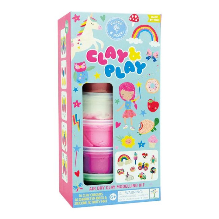 Modellező készlet, Floss & Rock, 10 színű agyag, 6 tartály, 5 használati útmutató, 25,5x12,5x9,5 cm