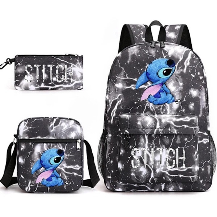 OEM Lilo & Stitch hátizsák, 3 darabos szett, űrtartalom 20-35L, vászon anyagú, vízálló, unisex