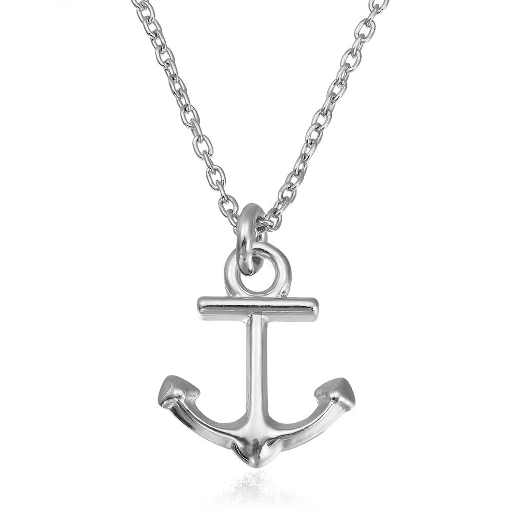 Colier Argint 925 placat cu rodiu cu pandantiv - Anchor