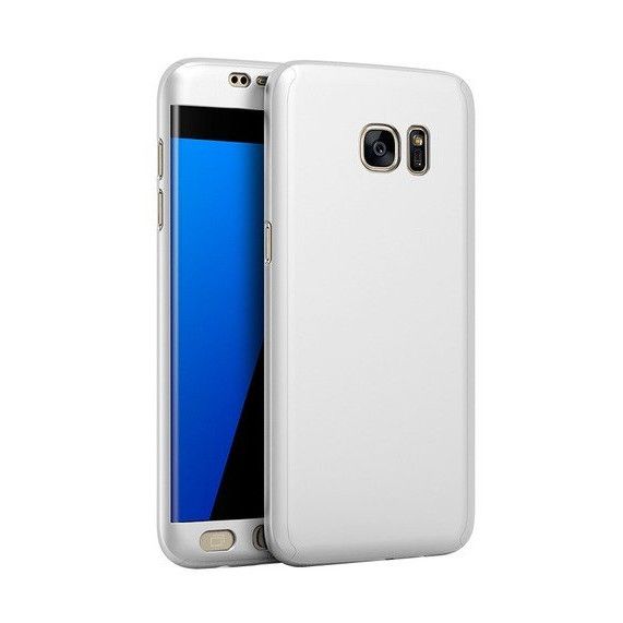 Husa FullBody MyStyle Silver pentru Samsung Galaxy S7 Edge acoperire completa 360 grade cu folie de protectie gratis