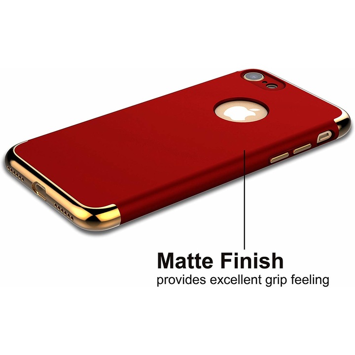Калъфът за телефон Iphone 6 Plus/6S Plus предлага ултратънка защита 3в1 - червен