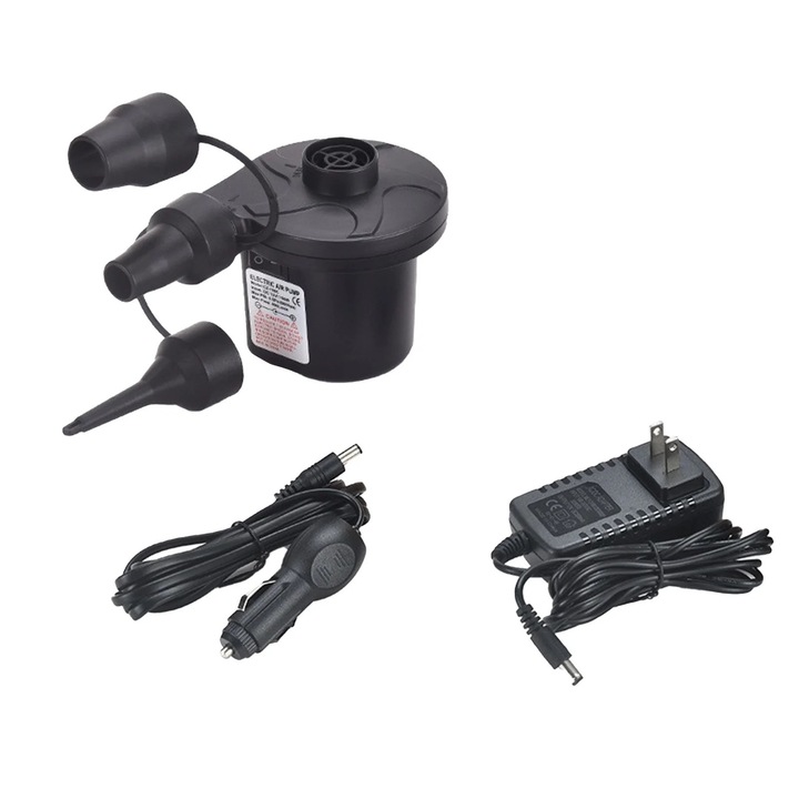 Електрическа помпа за надуване, 3 в 1, черна, 10.5x10.5x10.5cm
