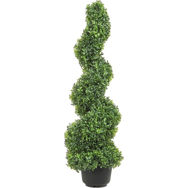 Изкуствено топиарно дърво, 6-слойни листа, 91 см, 1 бр., зелено