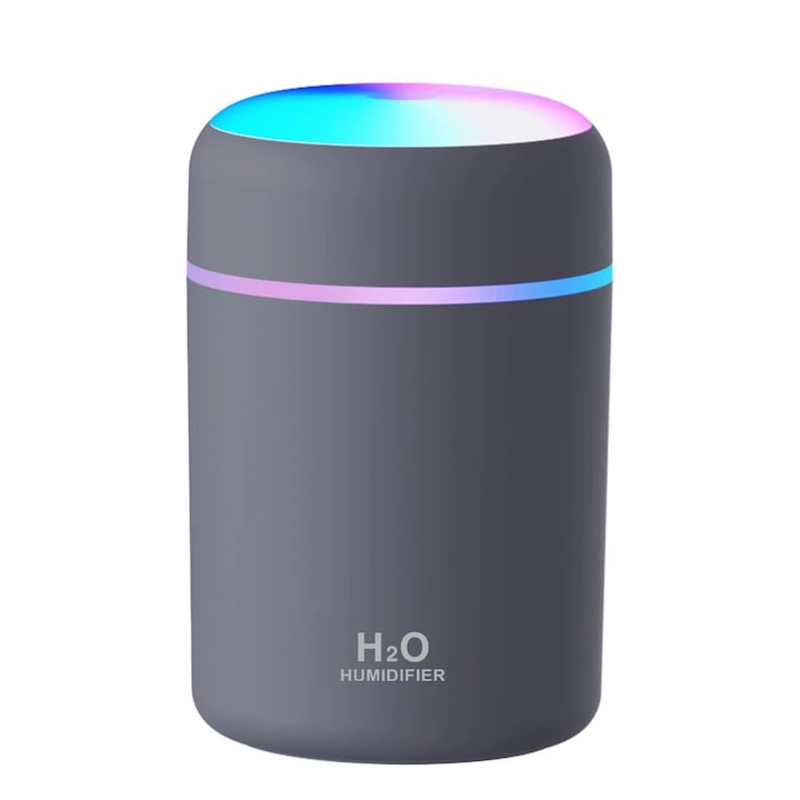 Umidificator de aer, Domulonx, capacitate 3.5L, duze duale, protectie inteligenta, lumini colorate, 15.5x15.5x23.5cm, alb