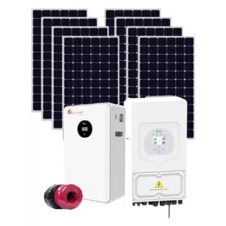 Автономна Соларна Система DEYE, литиева батерия 5.12 kWh, фотоволтаична система за ток, 5.8kW