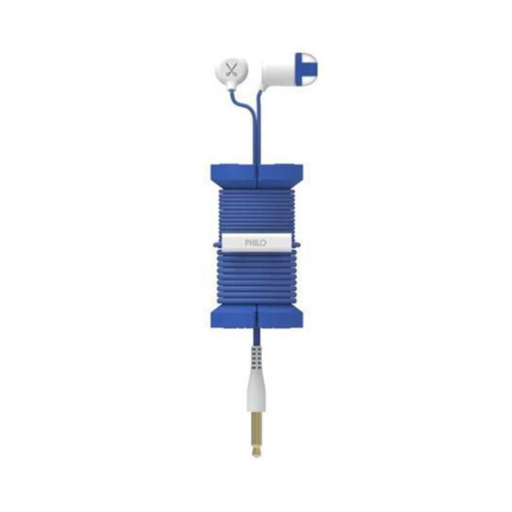 Casti audio In-ear cu microfon Philo SPOOL EARPHONES, Albastru