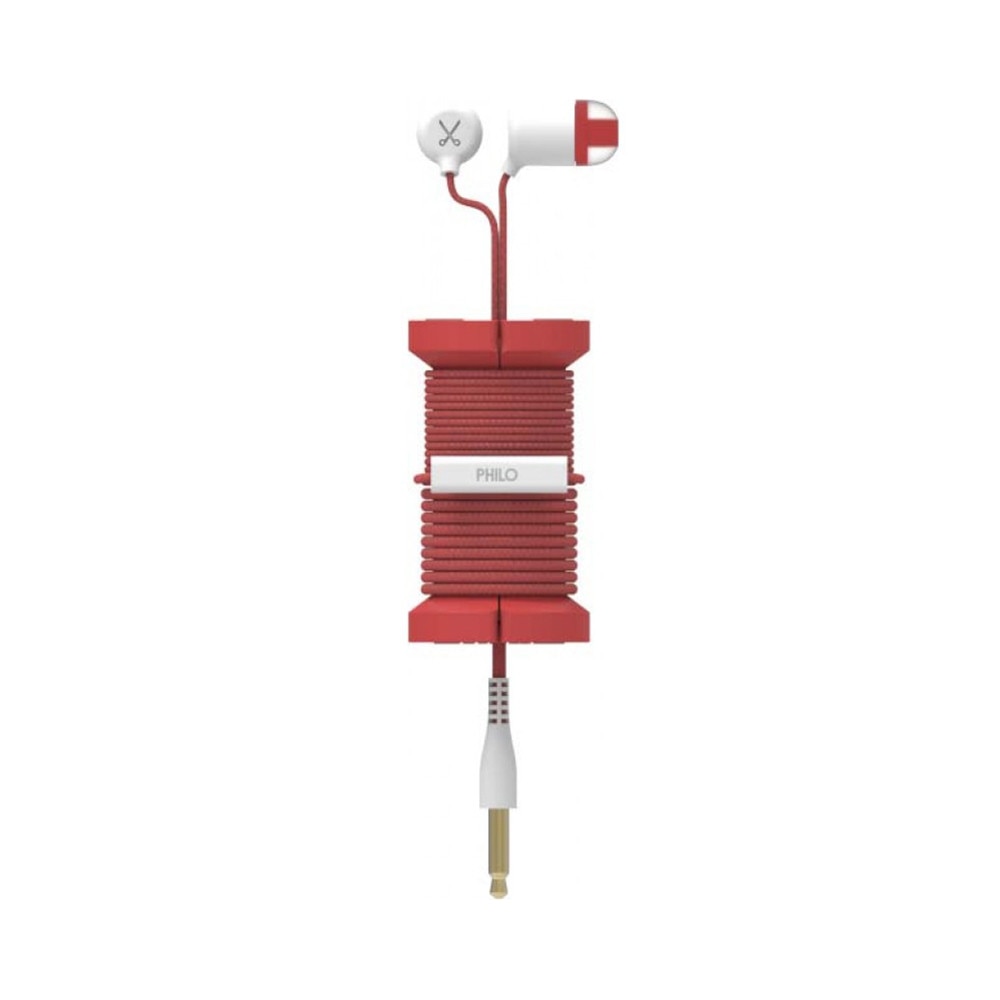 Casti audio In-ear cu microfon Philo SPOOL EARPHONES, Rosu