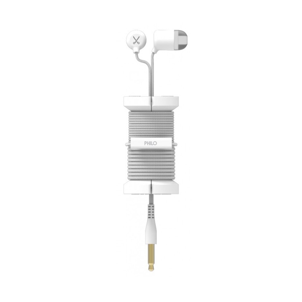 Casti audio In-ear cu microfon Philo SPOOL EARPHONES, Alb