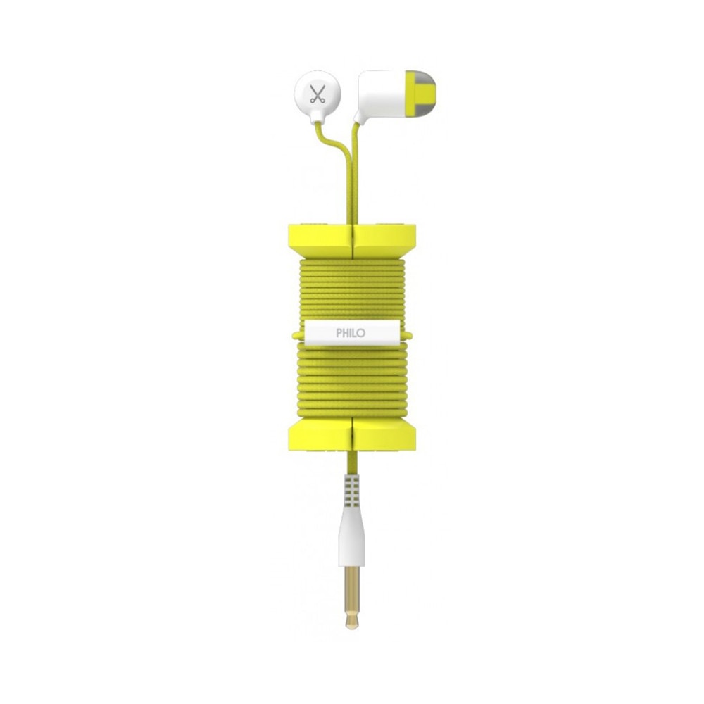Casti audio In-ear cu microfon Philo SPOOL EARPHONES, Galben